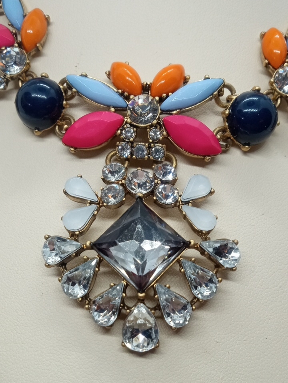 J.CREW HEAVILY JEWELED STATEMENT NECKLACE - Picture 3 of 8